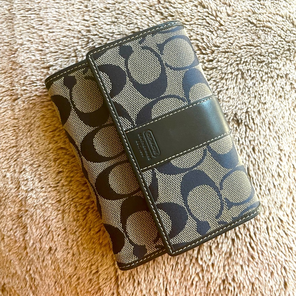 Coach tri fold monogrammed wallet